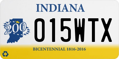 IN license plate 015WTX
