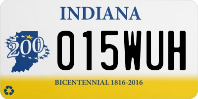 IN license plate 015WUH