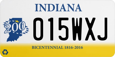 IN license plate 015WXJ
