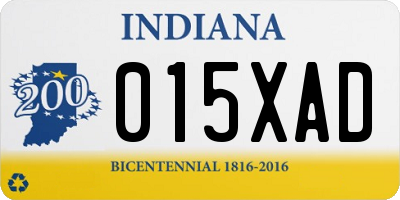 IN license plate 015XAD