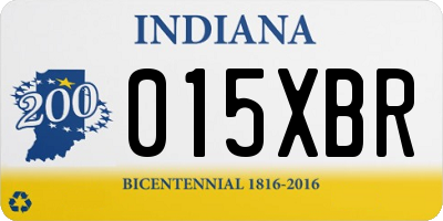 IN license plate 015XBR