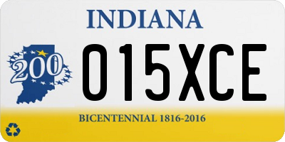 IN license plate 015XCE