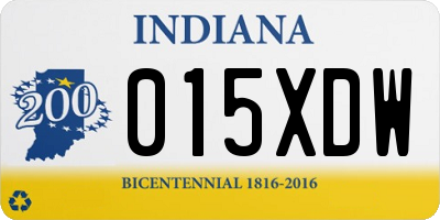 IN license plate 015XDW