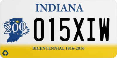 IN license plate 015XIW