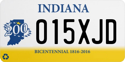 IN license plate 015XJD