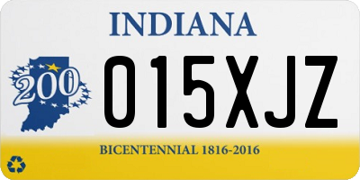 IN license plate 015XJZ