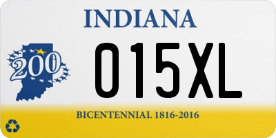 IN license plate 015XL