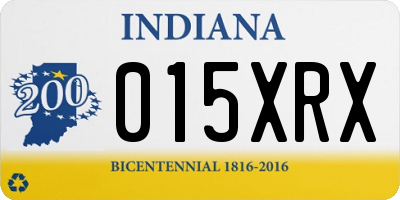 IN license plate 015XRX