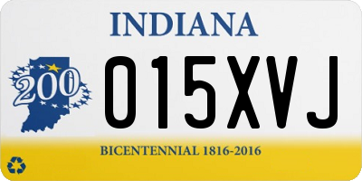 IN license plate 015XVJ