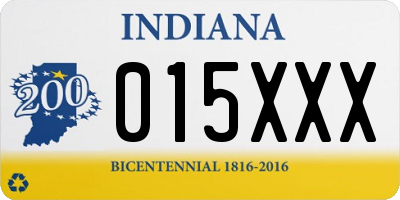 IN license plate 015XXX