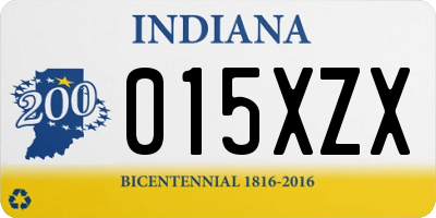 IN license plate 015XZX
