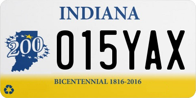 IN license plate 015YAX