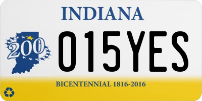 IN license plate 015YES