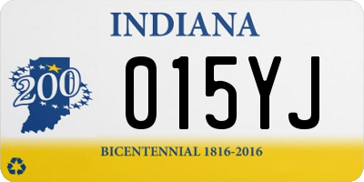 IN license plate 015YJ