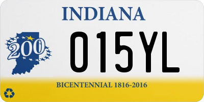 IN license plate 015YL
