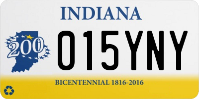 IN license plate 015YNY