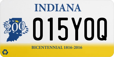 IN license plate 015YOQ