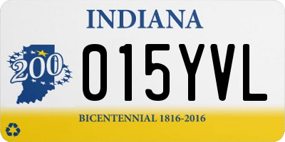 IN license plate 015YVL