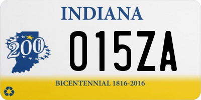 IN license plate 015ZA