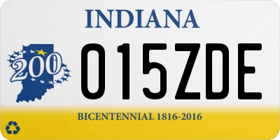 IN license plate 015ZDE