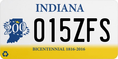 IN license plate 015ZFS