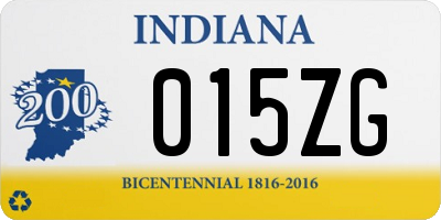 IN license plate 015ZG