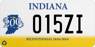 IN license plate 015ZI