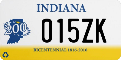 IN license plate 015ZK