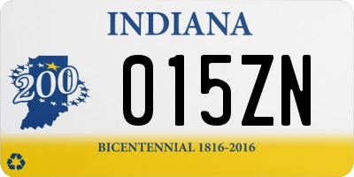 IN license plate 015ZN