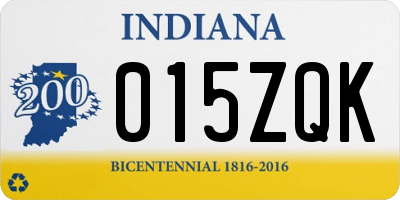 IN license plate 015ZQK