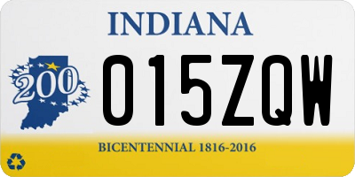 IN license plate 015ZQW