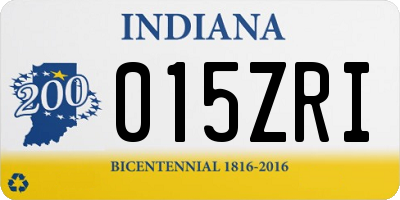 IN license plate 015ZRI