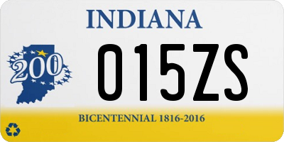 IN license plate 015ZS