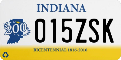 IN license plate 015ZSK