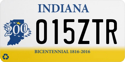 IN license plate 015ZTR