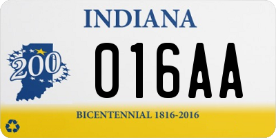 IN license plate 016AA