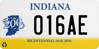 IN license plate 016AE