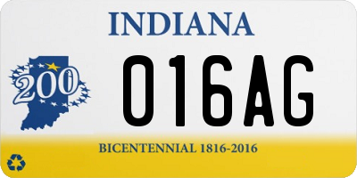 IN license plate 016AG