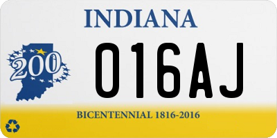 IN license plate 016AJ