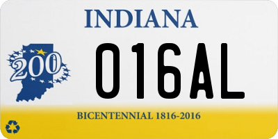 IN license plate 016AL