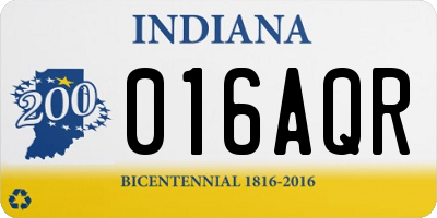 IN license plate 016AQR