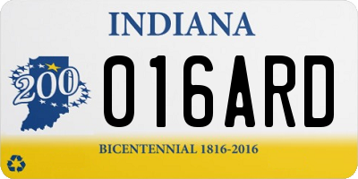 IN license plate 016ARD