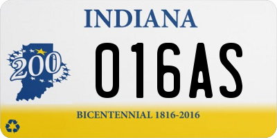 IN license plate 016AS