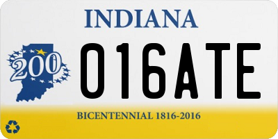 IN license plate 016ATE