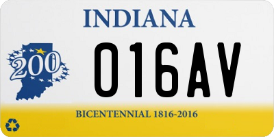 IN license plate 016AV