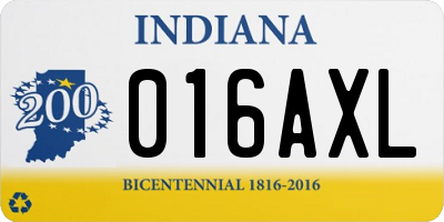 IN license plate 016AXL