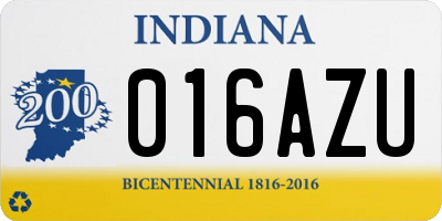 IN license plate 016AZU