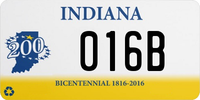 IN license plate 016B