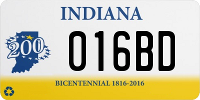 IN license plate 016BD