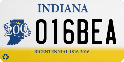 IN license plate 016BEA